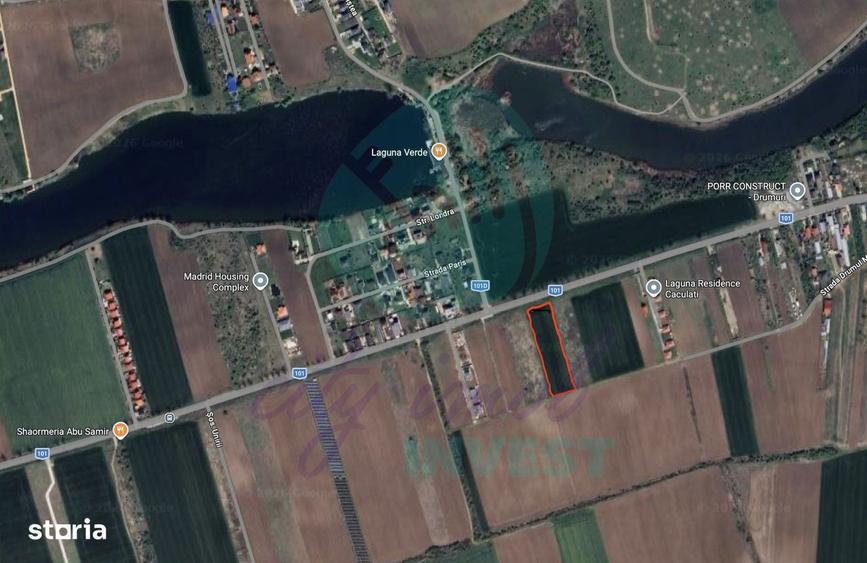 Teren intravilan la sosea | 6.439 mp | langa Laguna Verde | Investitie - 2