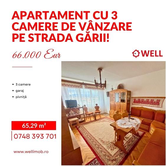 Apartament cu 3 camere de vânzare în Târgu Secuiesc, pe strada Gării! - 1