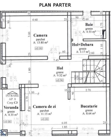 Duplex cu 5 camere cu Canalizare în Exterior Est