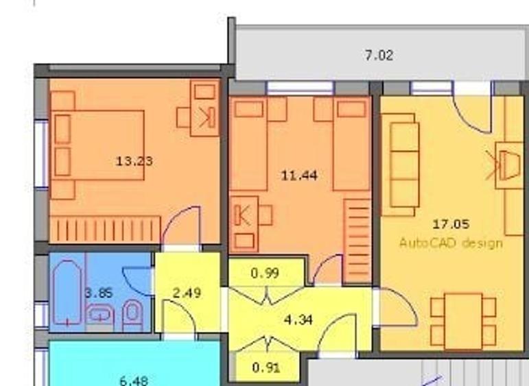 Apartament cu 3 camere în Berceni