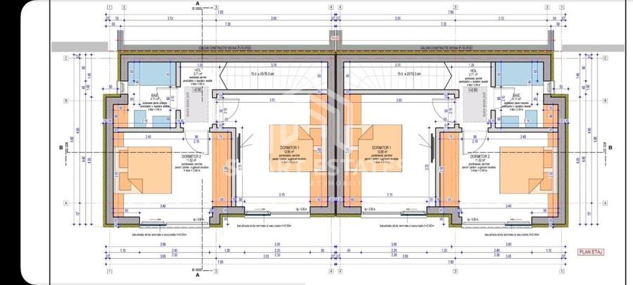 Duplex cu 4 camere cu Canalizare în Metalurgiei