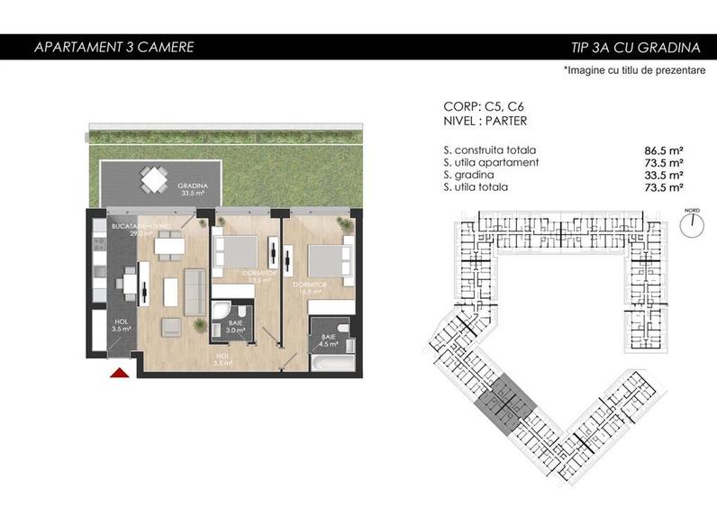 3 camere cu gradina si acces la piscina – viata moderna intr-un complex exclusiv - 9