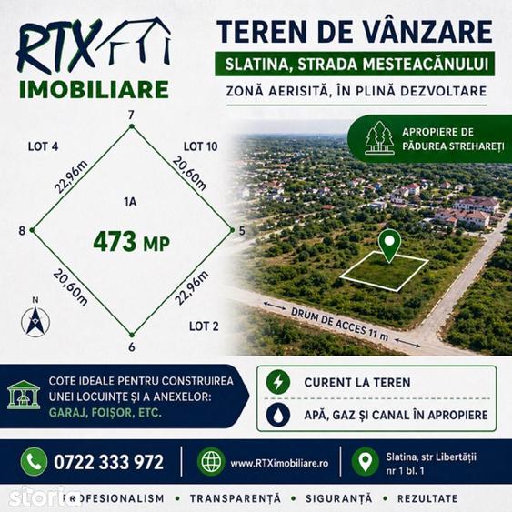 Teren intravilan 473 mp in Slatina zona Strehareti - 1