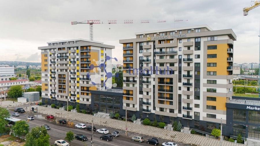 Apartament finalizat 2 camere, Bd.Poitiers, Etaj 7/10