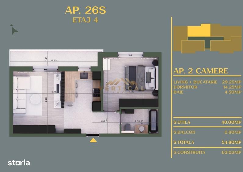 Apartament cu 2 camere în Berceni