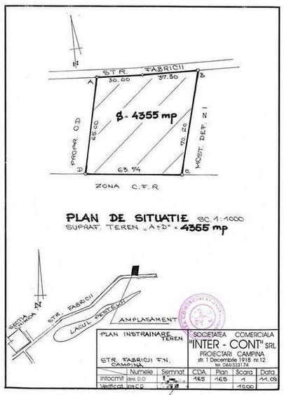 Teren intavilan Campina, 4350 mp. - 2