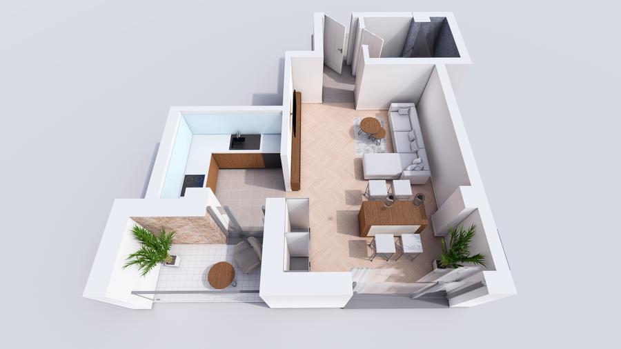Apartament nou 38 mp, 1 camera, decomandat, de vanzare, Profi Visan, Cod 160089 - 1