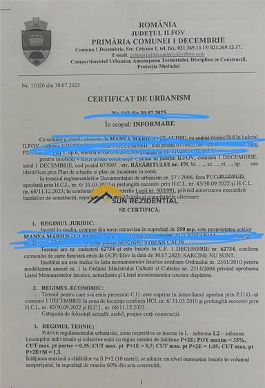 1 Decembrie-Rasaritului, teren intravilan, certificat urbanism - 2