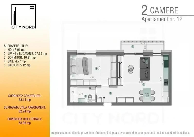 Apartament 2 camere eficient compartimentat-BLOC BOUTIQUE! - 5