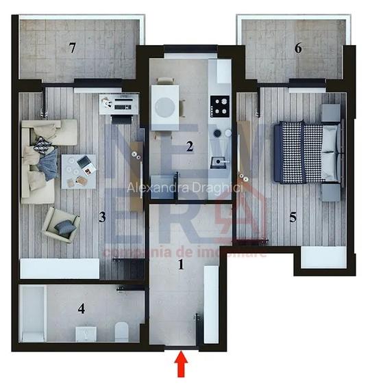 Apartament cu 2 camere decomandat în Central Apartament cu 2 camere decomandat în Central