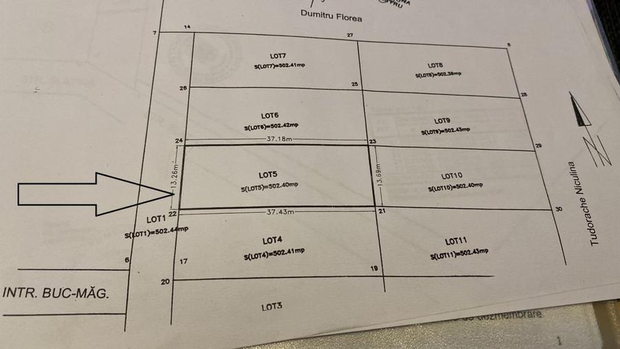 Teren 600 mp | Deschidere 13,26ml | Utilitati | Bucuresti-Magurele - 2