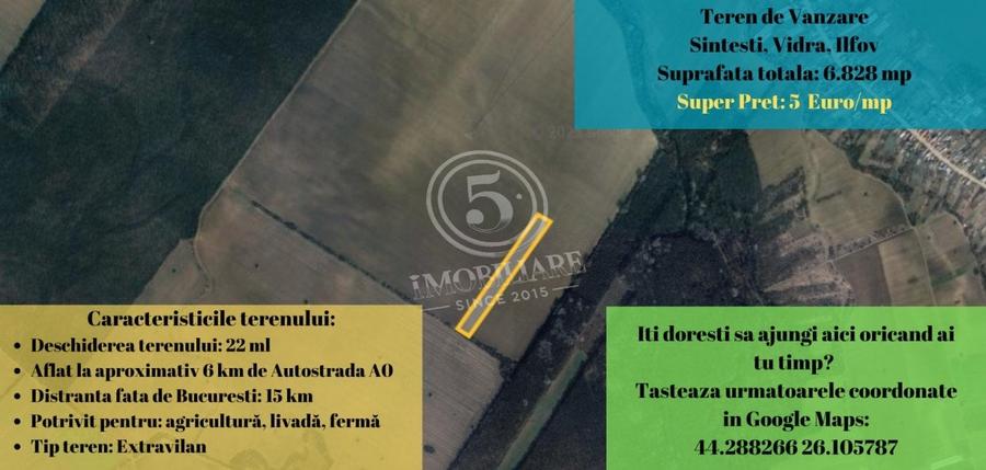 Teren de Vanzare – 6.828 mp, Șintesti, Vidra - 1