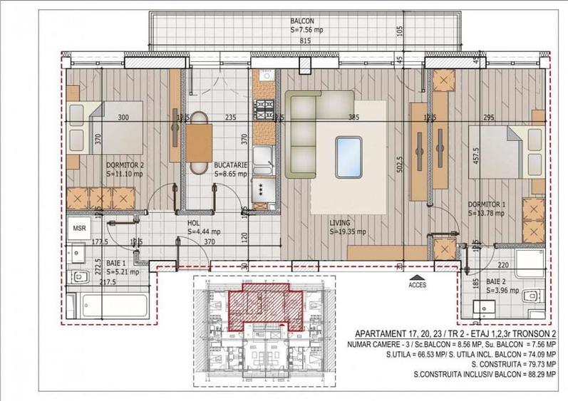 3 cam decomandat | Centrala termica proprie | Metrou Teclu - 2
