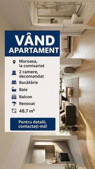 Proprietar! Vand apartament , Moroasa, comisariat - 1