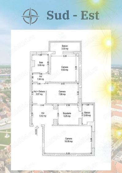 Apartament zona calea Lipovei 3 camere .Proprietar - 4