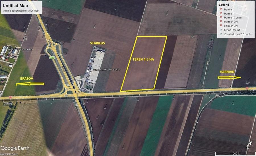 Teren deosebit Hărman zona Stabilus - 1