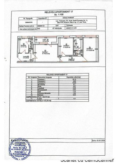 3 cam, aproape centru, Circumvala?iunii 63 mp, etaj 4, cu acoperi? - 5
