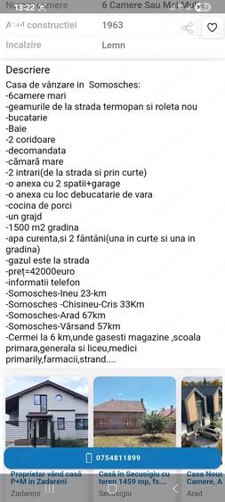 Casă cu 6 camere cu Teren 1500 Mp în Șomoșcheș