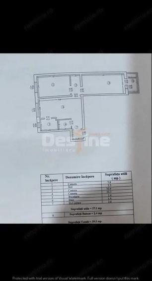 Tatara?i - Ciurchi Ap. 3 cam., SD, SU 37 mp, et2, bloc din 1964 - 6