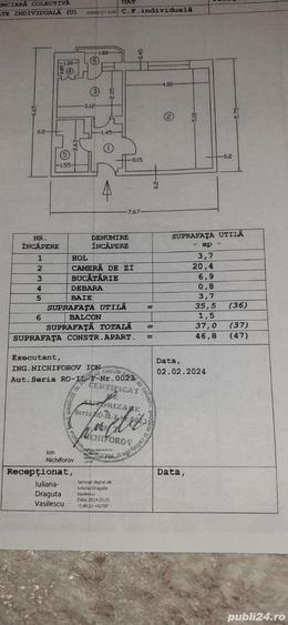 Vand garsoniera decomandata, 37 mp utili - 3