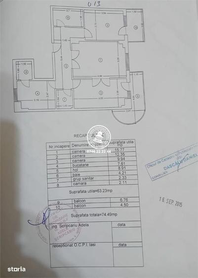 Apartament cu 3 camere decomandat în Gară