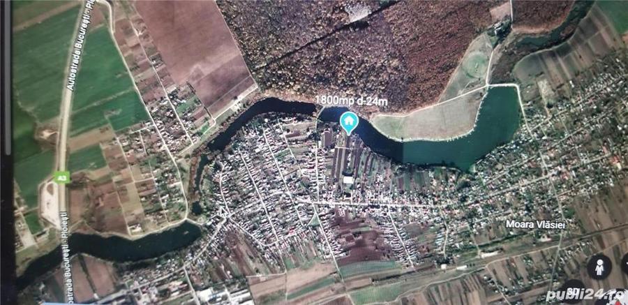 Teren intravilan Moara Vlasiei 1800mp - deschidere 24m DIRECT la lac - 1