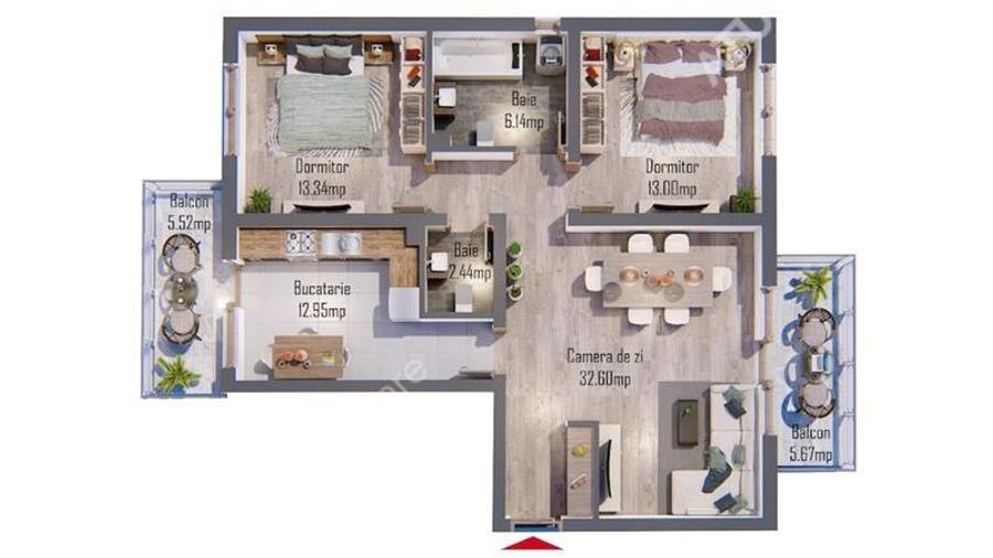 Apartament modern cu 3 camere 2 bai pod propriu de 85 mp in Selimbar - 8