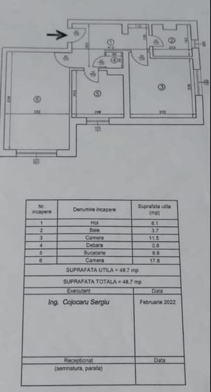 EXCLUSIVITATE VAND AP 2 CAMERE P,50 mp MOBILAT SI UTILATin Mircea cel BATRAN - 1