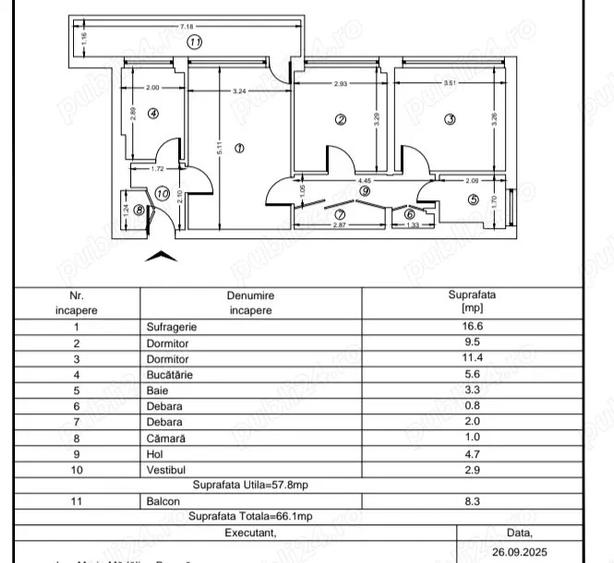 Apartament 3 camere, etajul 1, zona parc IOR - 10
