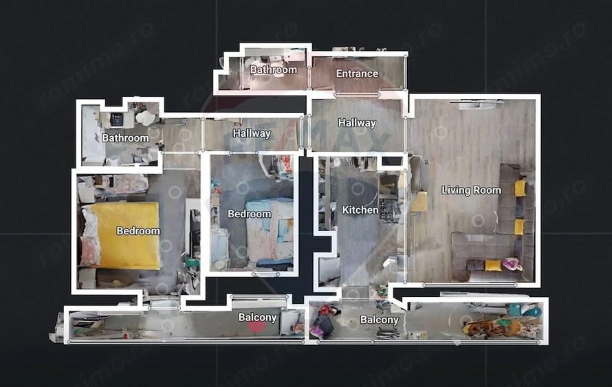Apartament cu 3 camere decomandat în Republicii