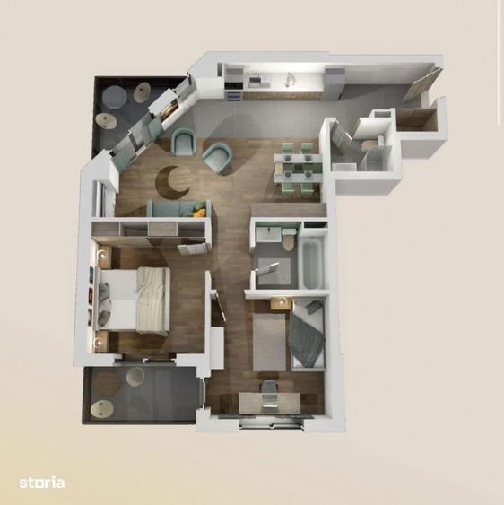 Apartament 3 Camere, 68mp, Zona VIVO - 1