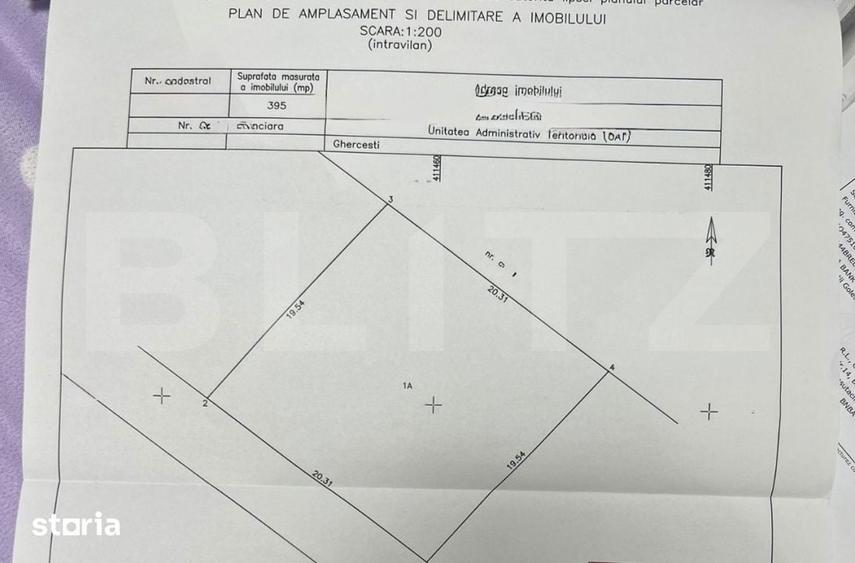 Teren intravilan 395 mp, front 20,3m Ghercesti zona Aeroportului - 1