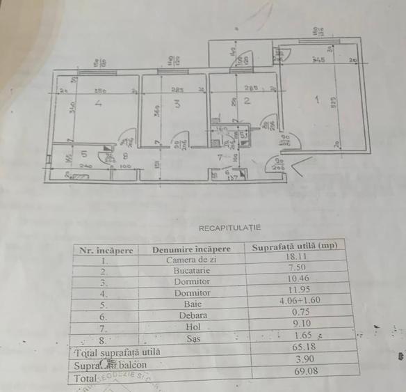 Apartament cu 3 camere decomandat, mobilat în Nicolina