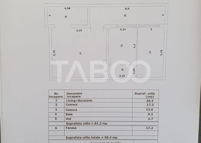 Apartament 3 camere decomandat 81 mp utili + terasa 17 mp nou 2025 - 1