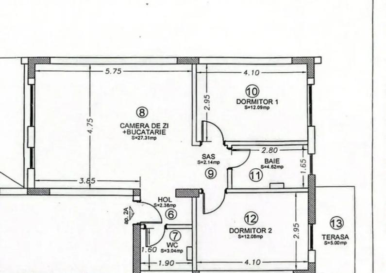 Apartament 3 camere, 64 mp, zona Semicentral - 1