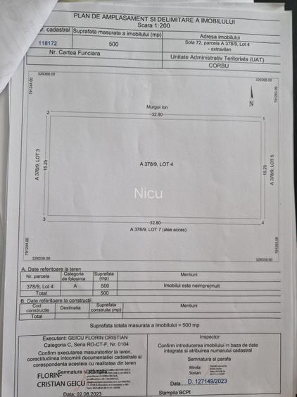 Direct Proprietar vând teren extravilan în Corbu