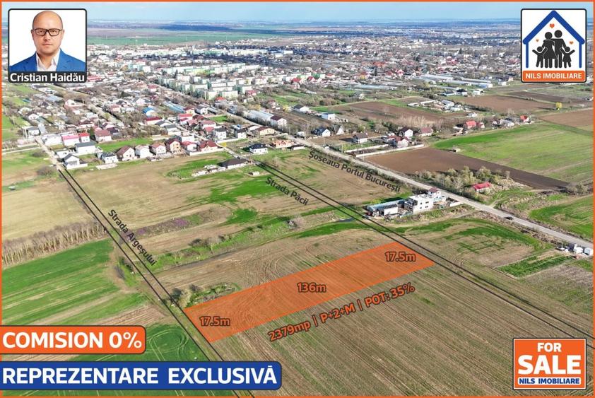 Teren intravilan de 2379 mp, în 1 Decembrie