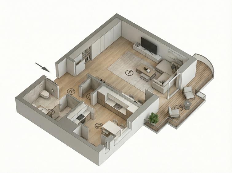 Unirii Garsoniera 36mp - Etaj 1, Renovare Totala Necesara - 4