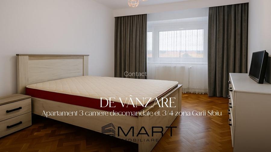 Apartament 3 camere decomandate et. 3/4 zona Garii