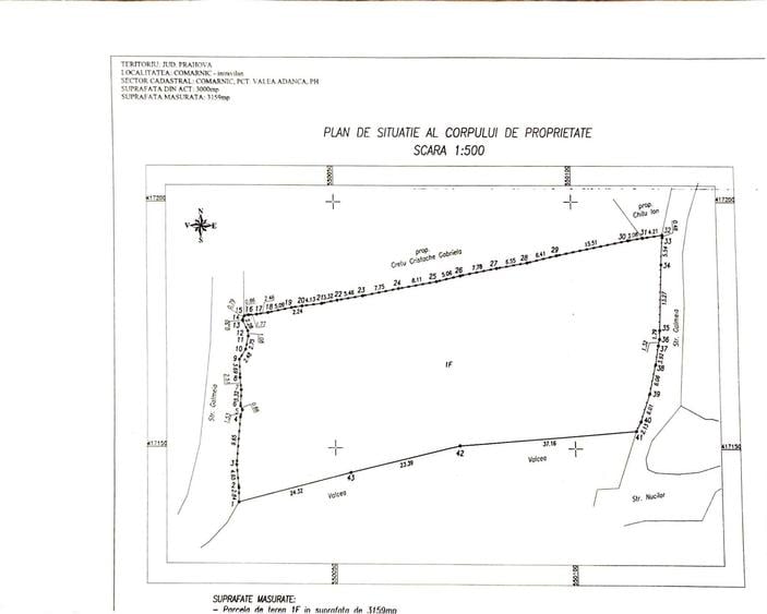Vanzare 3159 mp TEREN INTRAVILAN Vatra Sat, oras Comarnic 40Euro/mp - 1