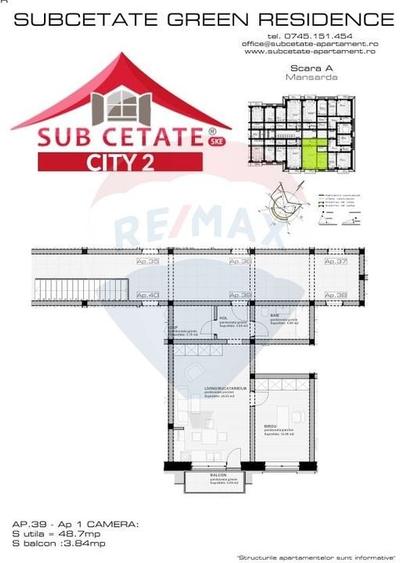 Apartament cu 2 camere decomandat în Sânpetru
