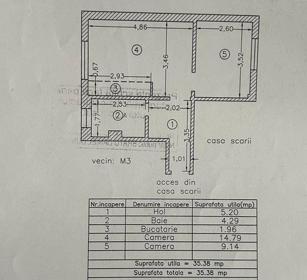Apartament cu 2 camere în Inel I