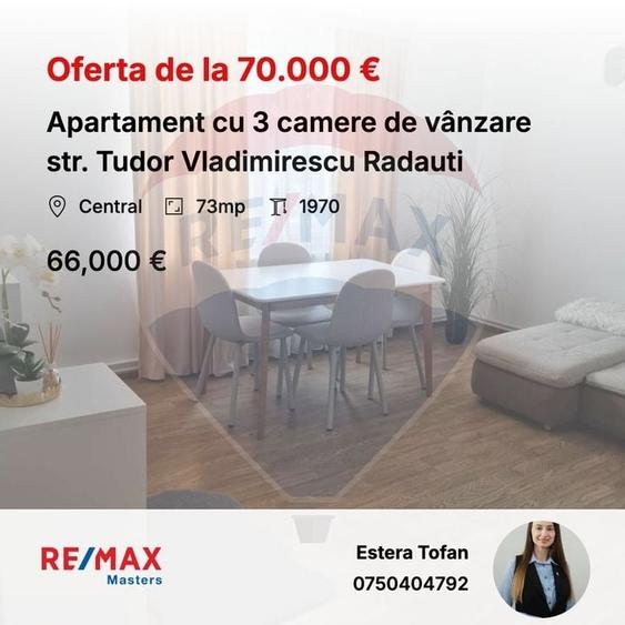 Apartament cu 3 camere de vanzare in zona Central Radauti - 1