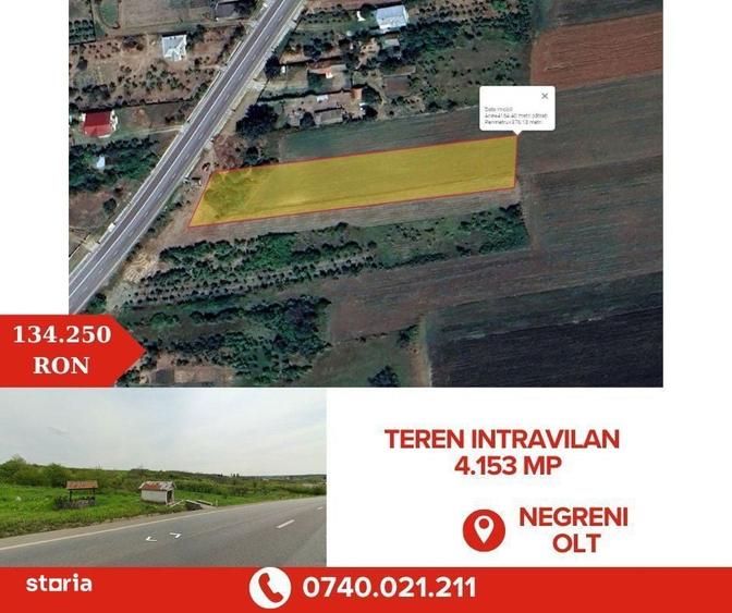 Teren intravilan - 4.153 mp, Negreni - Olt - 2