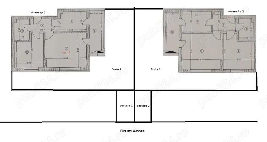 2 apartamente de 2 camere cu gradini lipite langa Metrou - 4