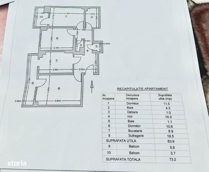 Apartament 3 camere, decomandat, 2 bai, oras Targu Frumos, jud Iasi - 7