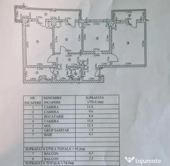 FALEZA- 3 CAMERE DECOMANDAT ,ETAJ 7, CENTRALA GAZ, MOBILAT S - 1