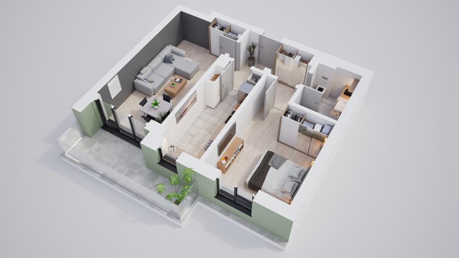 Apartament nou – 2 camere în ansamblu cu facilități complete - 6