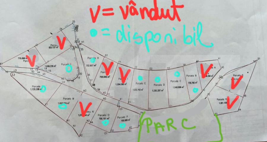 Teren de 1000 mp pentru duplexuri sau casa individuale in F - 6