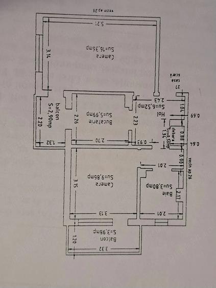 Apartament cu 2 camere decomandat, mobilat în Poarta 6